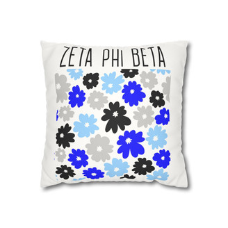  Zeta Phi Beta Flowers Square Pillowcase 