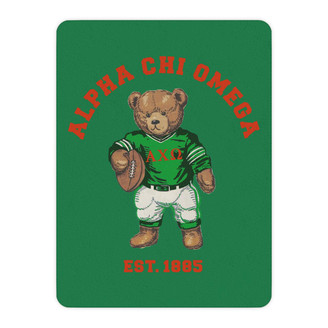 Alpha Chi Omega Teddy Bear Sherpa Blanket - Giant Size!