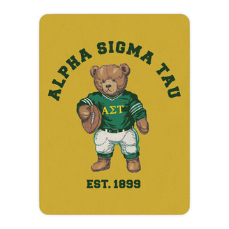 Alpha Sigma Tau Teddy Bear Sherpa Blanket - Giant Size!