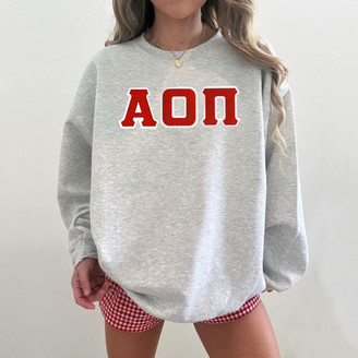  Alpha Omicron Pi - 2 Day Ship Twill Crewneck Sweatshirt 