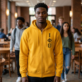 Iota Phi Theta Heavy Full Zip Hoodie - 3" Letters