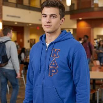 Kappa Delta Rho Heavy Full Zip Hoodie - 3" Letters