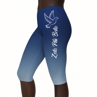 Zeta Phi Beta Women’s Capri Mascot Leggings  - Dove Yoga capris
