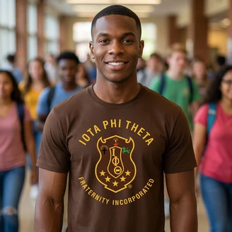 Iota Phi Theta Circle Crest T-Shirt – Legacy at the Center. Purpose in Every Step.