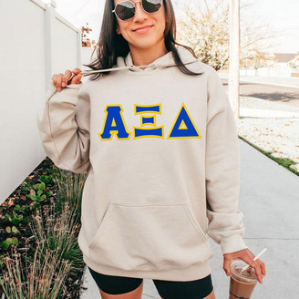 Super Heavyweight "The Heavy" Alpha Xi Delta Lettered Greek Hoodie