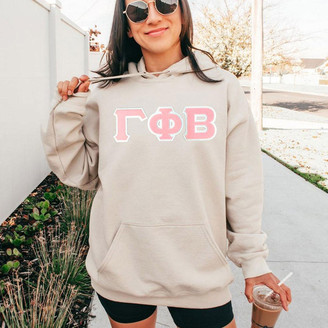 Super Heavyweight "The Heavy" Gamma Phi Beta Lettered Greek Hoodie