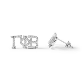 Gamma Phi Beta White Gold Studded Earrings