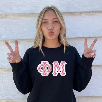 Fraternity & Sorority Satin Stitch Crewneck Sweatshirt
