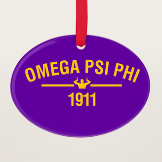 Omega Psi Phi Holiday Horizontal Oval Ornaments