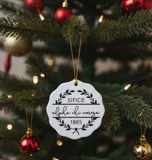 Sorority Porcelain Established Wreath Christmas Ornaments