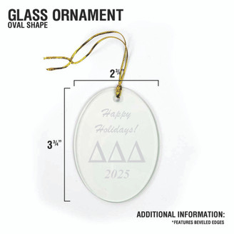 Delta Delta Delta Holiday Glass Oval Ornaments - 2025