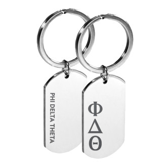 Phi Delta Theta Engraved Dog Tag Keychain