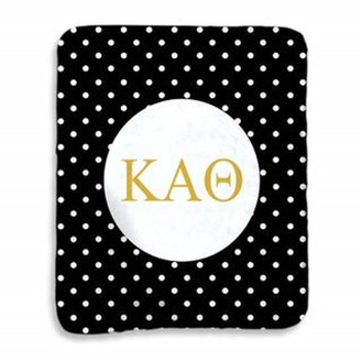 Kappa Alpha Theta Polka Dots Tan Sherpa Blanket - Giant Size!