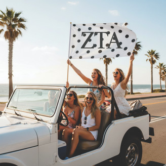 Zeta Tau Alpha Polka Dot Sorority Flags