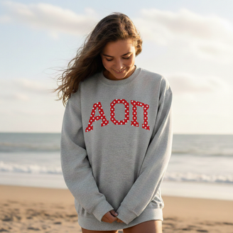 Alpha Omicron Pi Greek Polka Dots Crewneck Sweatshirt