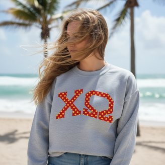 Chi Omega Greek Polka Dots Crewneck Sweatshirt