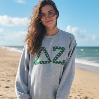 Delta Zeta Greek Polka Dots Crewneck Sweatshirt