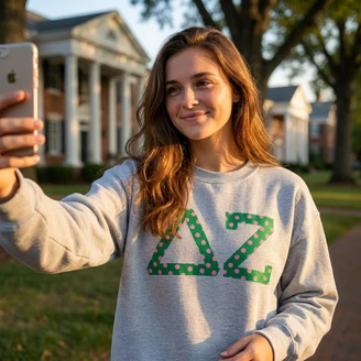 Delta Zeta Greek Polka Dots Crewneck Sweatshirt