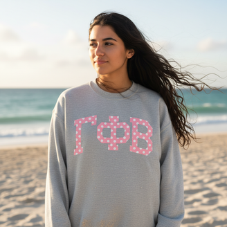 Gamma Phi Beta Greek Polka Dots Crewneck Sweatshirt