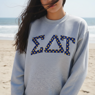 Sigma Delta Tau Greek Polka Dots Crewneck Sweatshirt