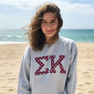 Sigma Kappa Greek Polka Dots Crewneck Sweatshirt