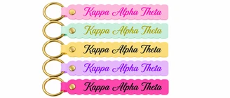 Sorority Scalloped Strap Keychain | Personalized Greek Letter Keychain