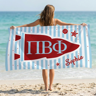 Pi Beta Phi Custom Pennant Beach Towel