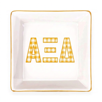 Alpha Xi Delta Gold Trim Jewelry Dish