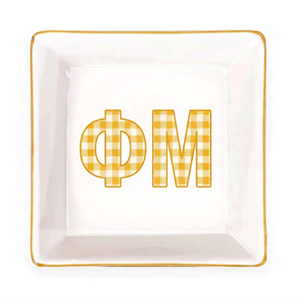 Phi Mu Gold Trim Jewelry Dish