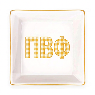 Pi Beta Phi Gold Trim Jewelry Dish
