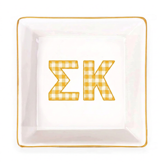 Sigma Kappa Gold Trim Jewelry Dish