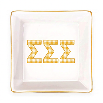 Sigma Sigma Sigma Gold Trim Jewelry Dish