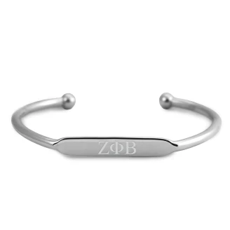 Zeta Phi Beta Bracelet-Gold-Plated Bangle with Greek Letters