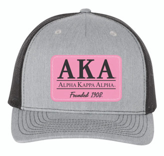 Alpha Kappa Alpha Leather Patch Trucker Hats