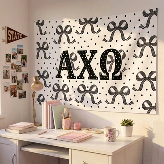 Alpha Chi Omega Bows Sorority Flags