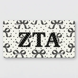 Zeta Tau Alpha Ribons License Plate