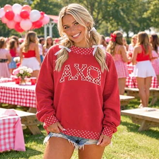 Sorority Oversized Lightweight Polka Dot Mockneck