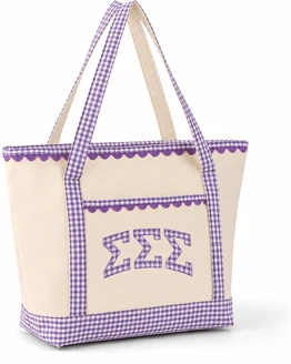 Sorority Gingham Tote Bag