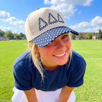 Delta Delta Delta Polka Dot Bill Vintage Trucker Hat