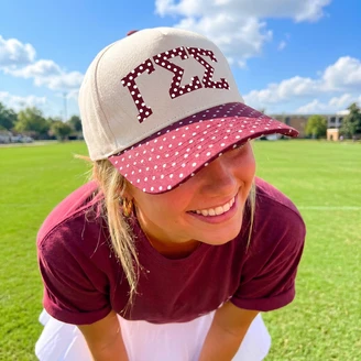 Gamma Sigma Sigma Polka Dot Bill Vintage Trucker Hat
