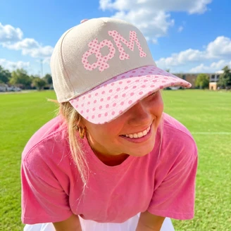 Phi Mu Polka Dot Bill Vintage Trucker Hat