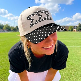 Sigma Sigma Sigma Polka Dot Bill Vintage Trucker Hat