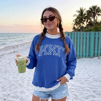 Kappa Kappa Gamma Oversized Lightweight Polka Dot Mockneck