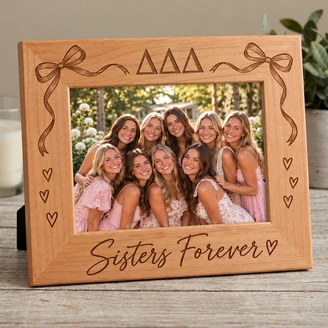 Delta Delta Delta Bows Wooden Picture Frame
