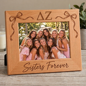 Delta Zeta Bows Wooden Picture Frame