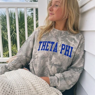 Theta Phi Alpha Nickname Camo Oversized Crewneck