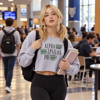 Alpha Epsilon Phi Lightweight Cropped Sweatshirt
