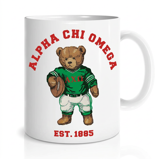 Alpha Chi Omega Teddy Bear Coffee Mug