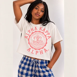 Alpha Kappa Alpha Seal Boxy Tee – Classic Sorority Graphic T-Shirt