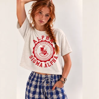 Alpha Sigma Alpha Seal Boxy Tee – Classic Sorority Graphic T-Shirt